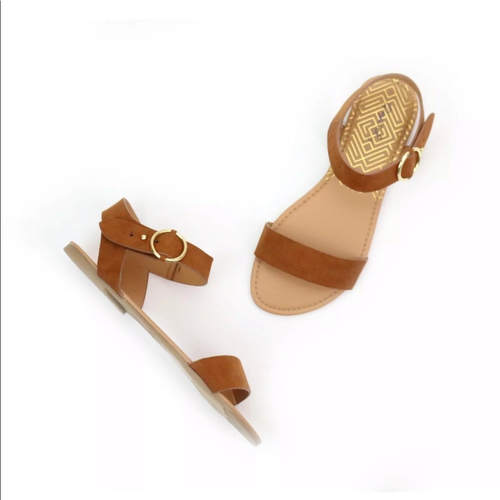 'Archer' Faux Suede Ankle Strap Flat Sanda…